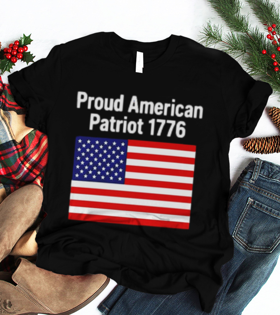Proud American Patriot 1776 USA Flag T-Shirt