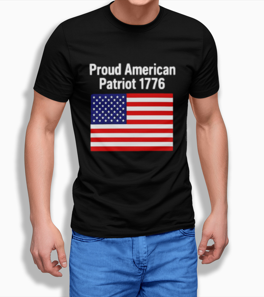 Proud American Patriot 1776 USA Flag T-Shirt