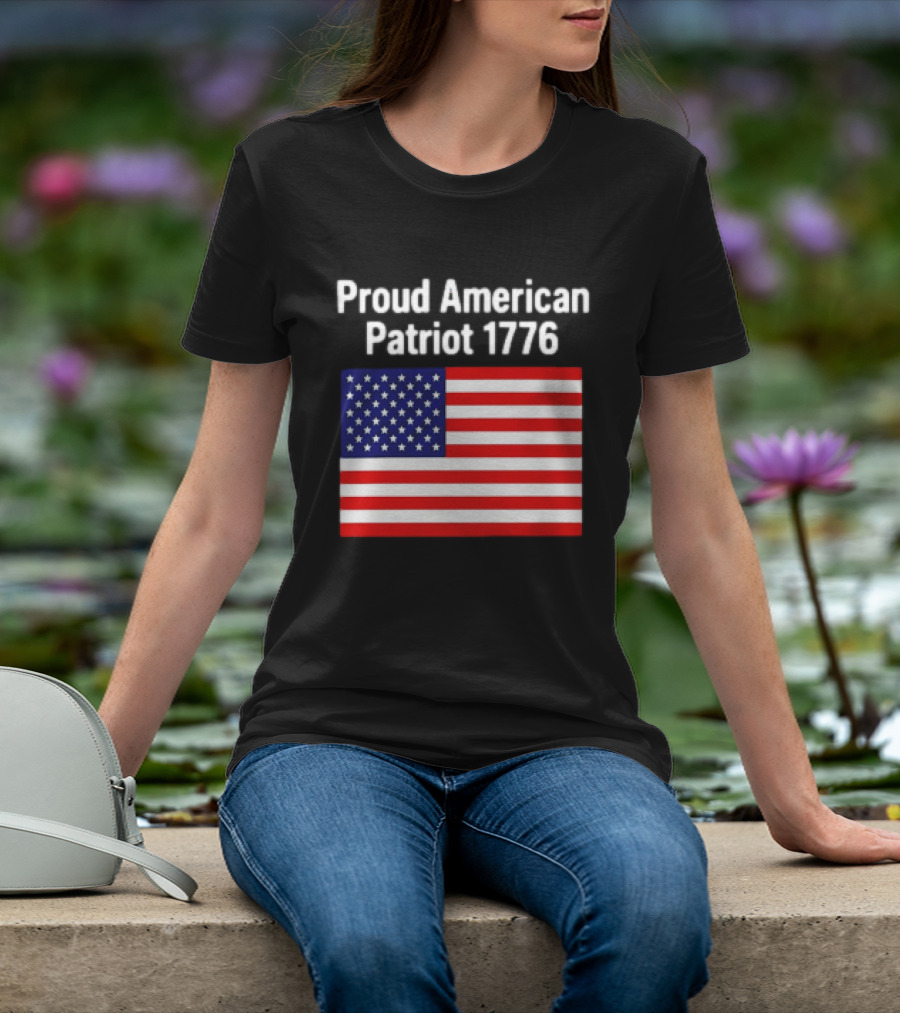 Proud American Patriot 1776 USA Flag T-Shirt