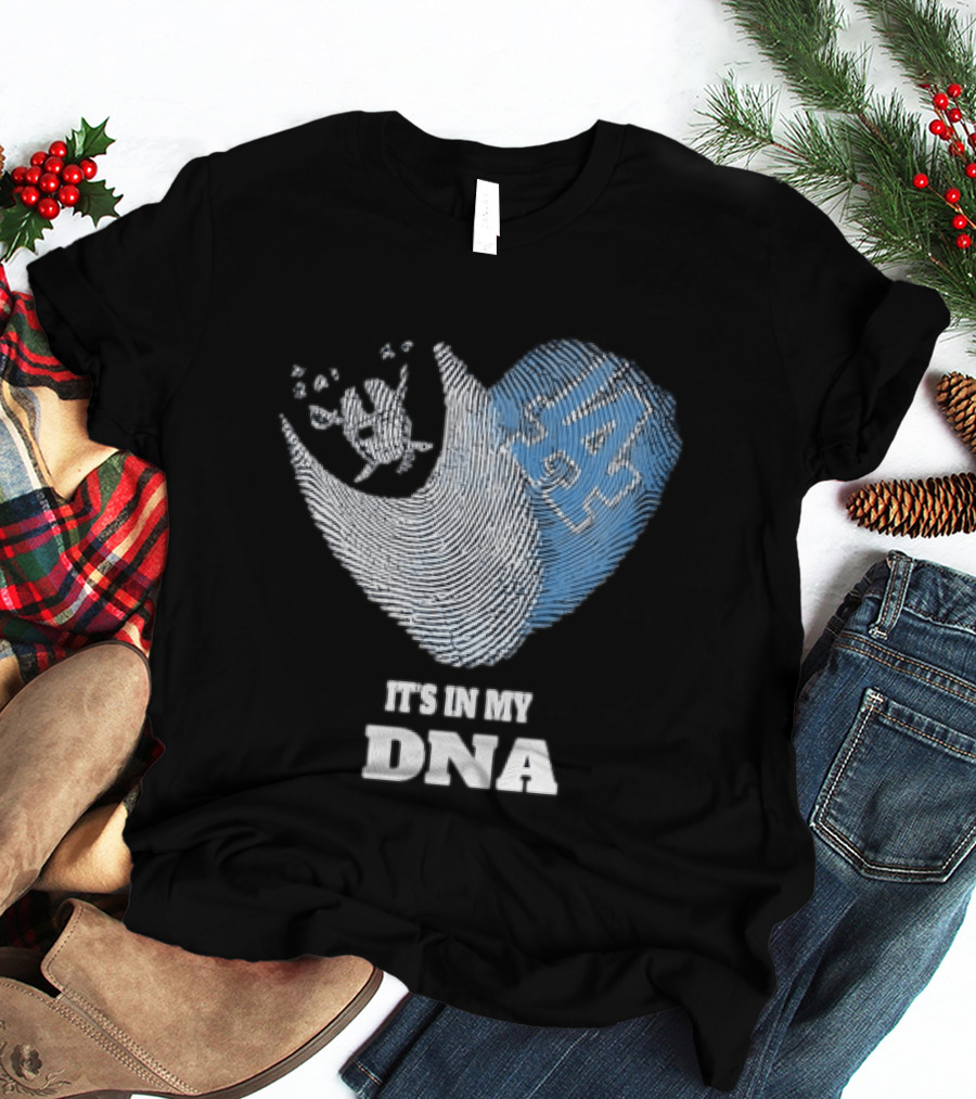 Los Angeles Raiders Dodgers Fingerprint Heart It's In My DNA T-Shirt