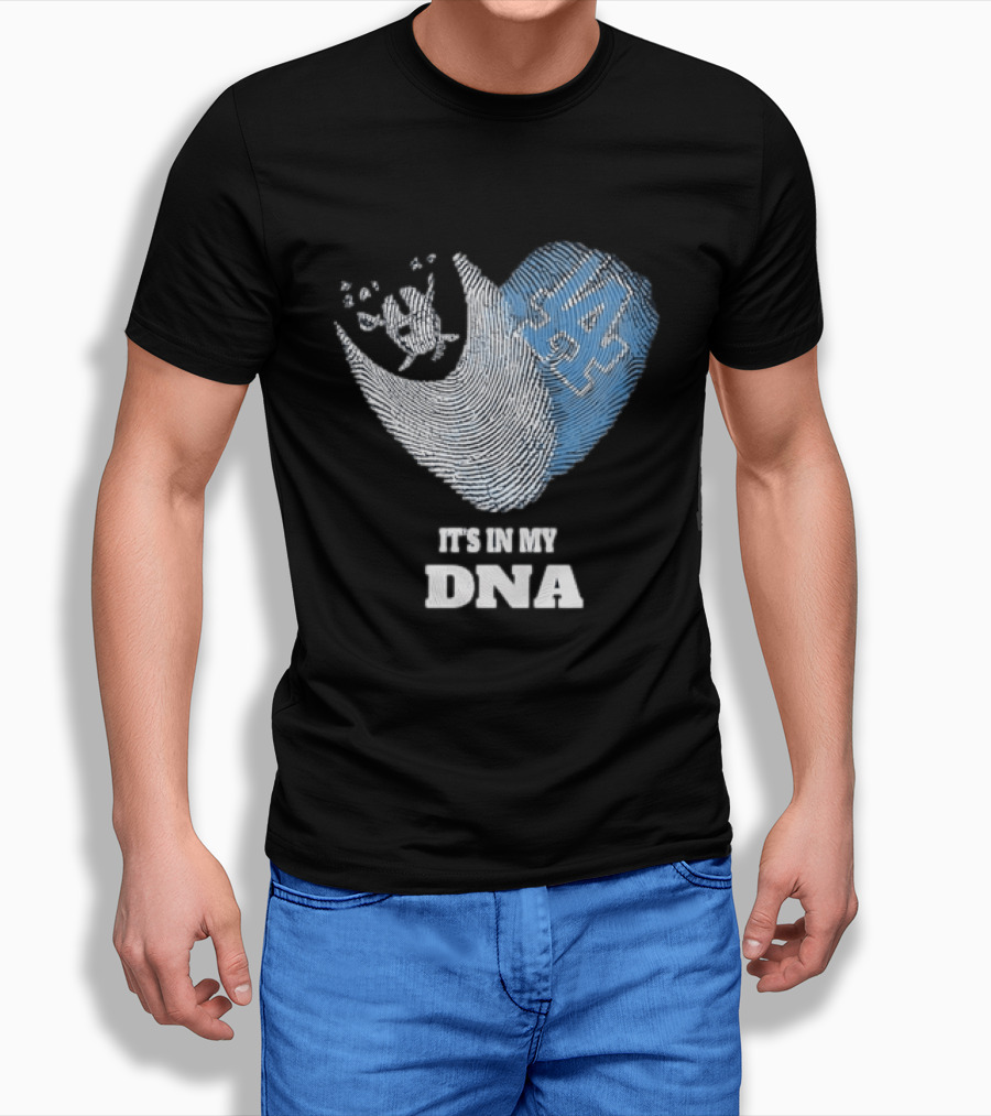 Los Angeles Raiders Dodgers Fingerprint Heart It's In My DNA T-Shirt