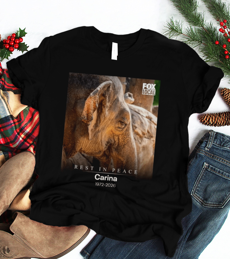 Rest In Peace Carina 1972 2026 Elephant Fox Local Memorial T-Shirt