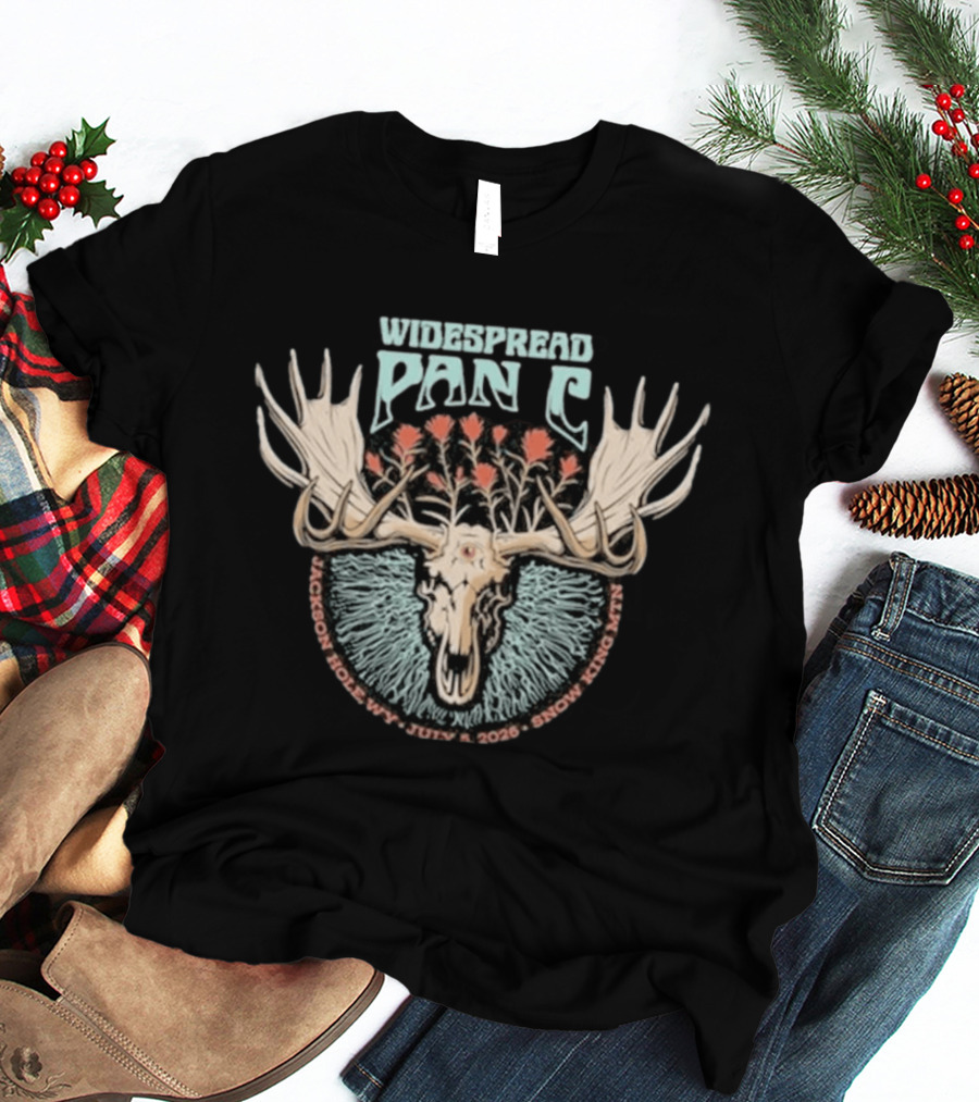 Widespread Panic Jackson Hole WY Tour July 5 2026 Snow King MTN Moose Antlers T-Shirt