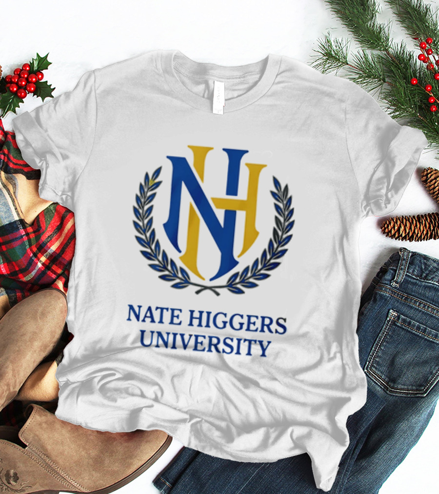 Nate Higgers University NH Crest And Laurel T-Shirt
