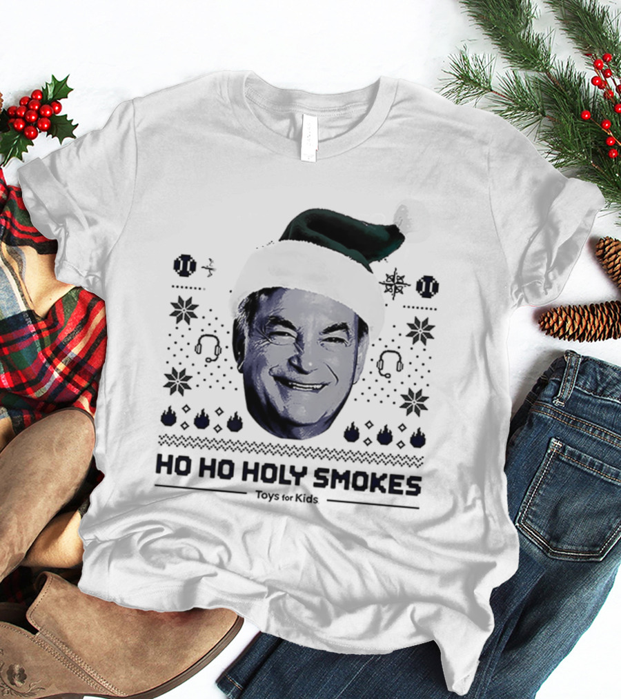Rick Rizzs Ho Ho Holy Smokes Santa Hat Mariners Rizzsmas In July T-Shirt