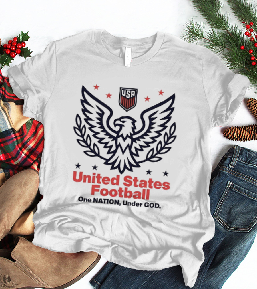 United States Football USA Eagle Emblem One Nation Under God T-Shirt