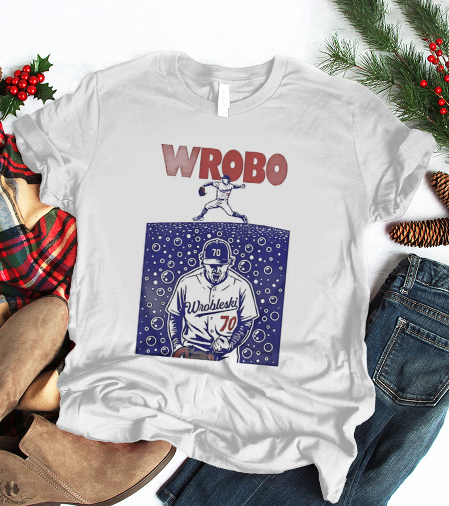 Wrobo Shark Justin Wrobleski Los Angeles Dodgers Baseball T-Shirt