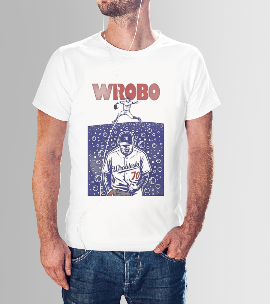 Wrobo Shark Justin Wrobleski Los Angeles Dodgers Baseball T-Shirt