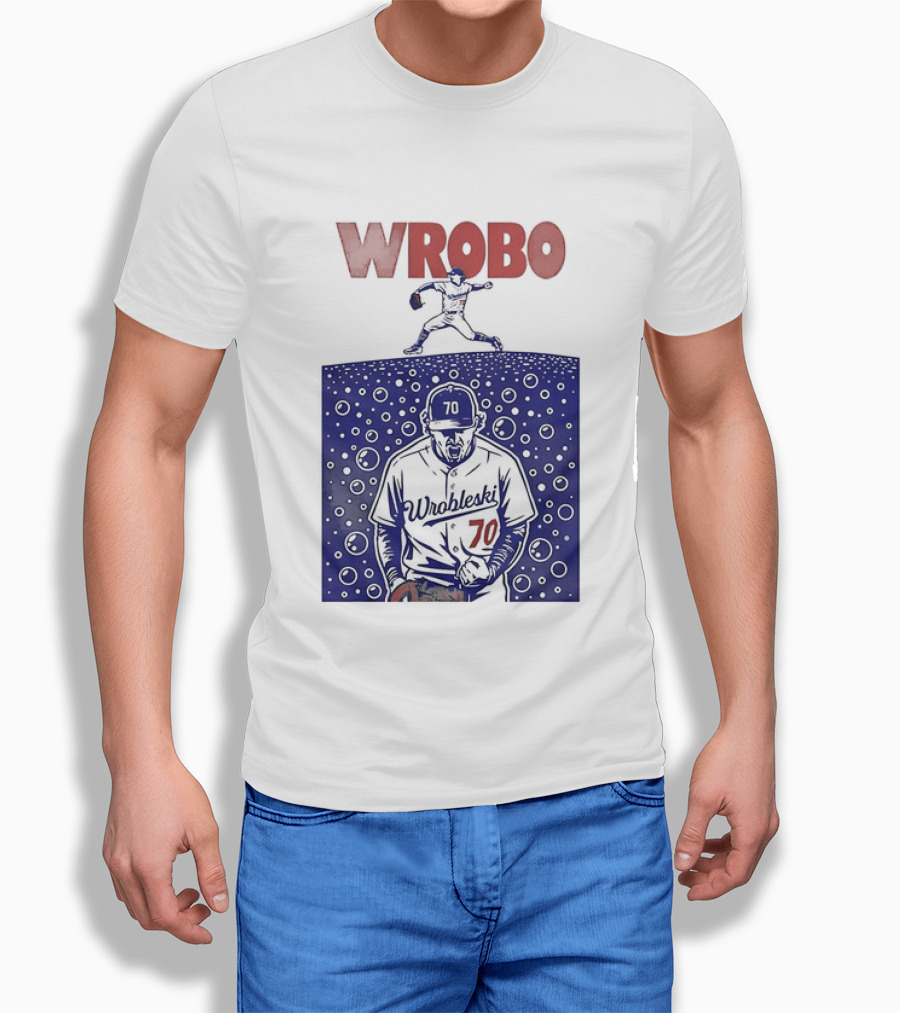 Wrobo Shark Justin Wrobleski Los Angeles Dodgers Baseball T-Shirt