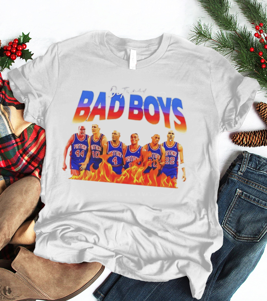 Detroit Bad Boys Rick Mahorn Bill Laimbeer Joe Dumars Isiah Thomas Dennis Rodman John Salley T-Shirt