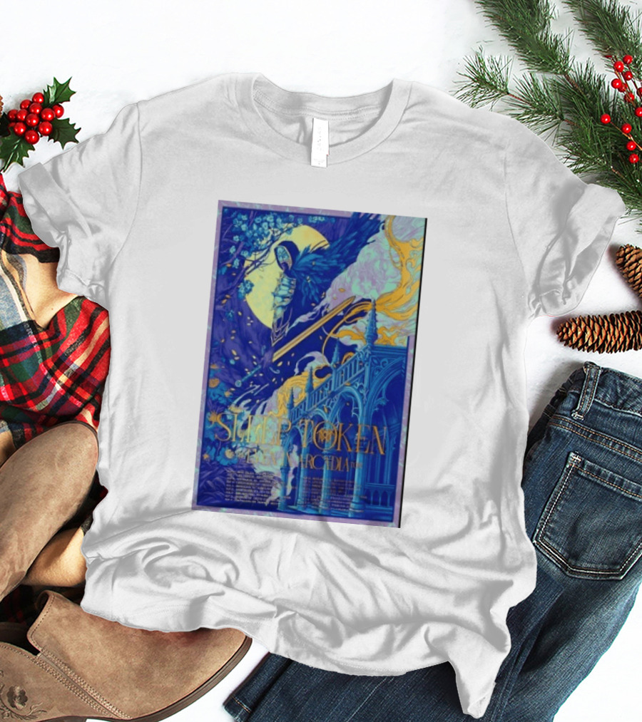Sleep Token Even In Arcadia Angelic Moonlit Gothic Architecture T-Shirt