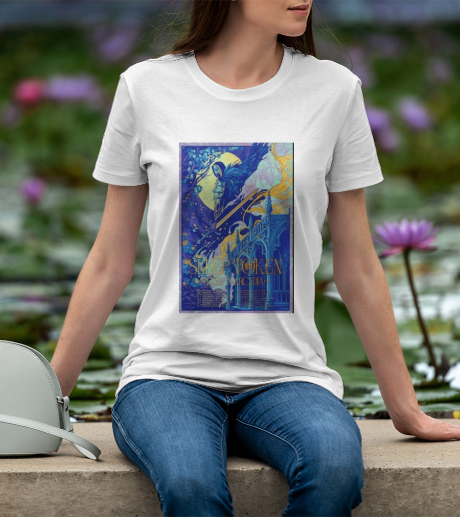 Sleep Token Even In Arcadia Angelic Moonlit Gothic Architecture T-Shirt