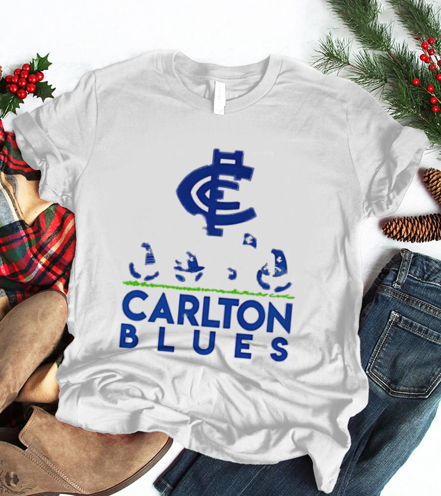 Snoopy Peanuts Characters Carlton Blues AFL Collaboration T-Shirt