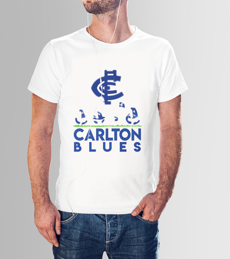 Snoopy Peanuts Characters Carlton Blues AFL Collaboration T-Shirt