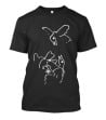 Square Triangle Bird Flying Black Minimalist Line T-Shirt