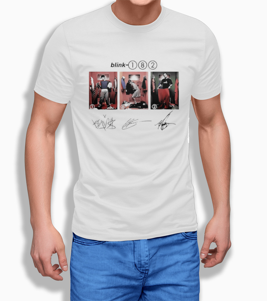 Blink 182 Trio Album Art With Autographs T-Shirt