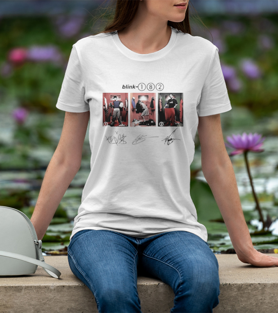 Blink 182 Trio Album Art With Autographs T-Shirt