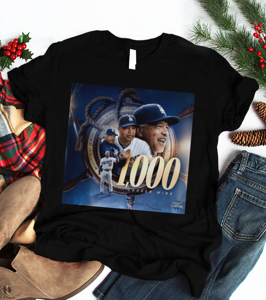 Los Angeles Dodgers Manager Doc Achieves 1000 Career Wins Milestone In Major League History T-Shirt