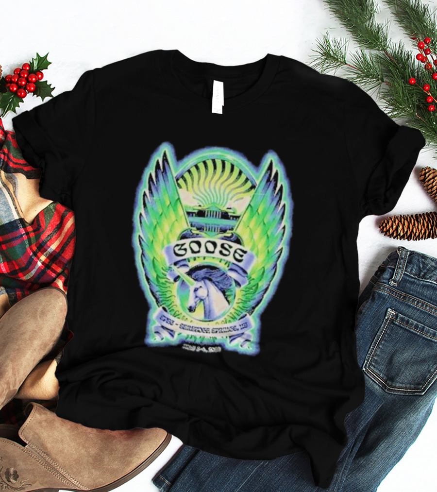 Goose The Band Saratoga Springs July 3 4 2026 Winged Horse New York Concert Tour T-Shirt