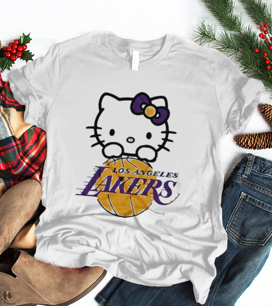 Hello Kitty Los Angeles Lakers Basketball Collaboration T-Shirt