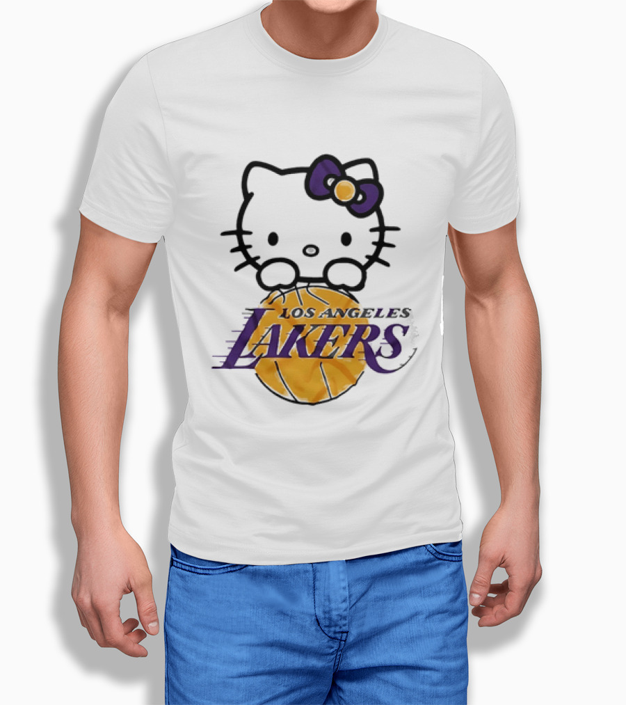 Hello Kitty Los Angeles Lakers Basketball Collaboration T-Shirt