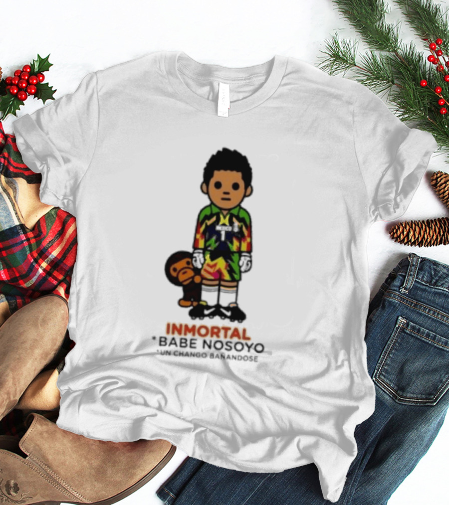 Jorge Campos Inmortal Babe Nosoyo Un Chango Bañandose Colorful Soccer Legend And Monkey T-Shirt