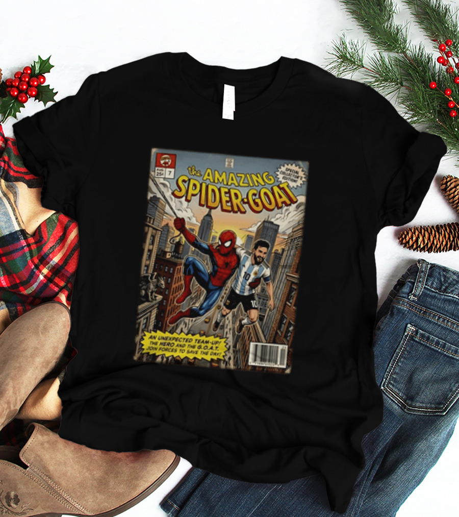 The Amazing Spider GOAT Lionel Messi Argentina National Team Spider Man Comic Edition T-Shirt
