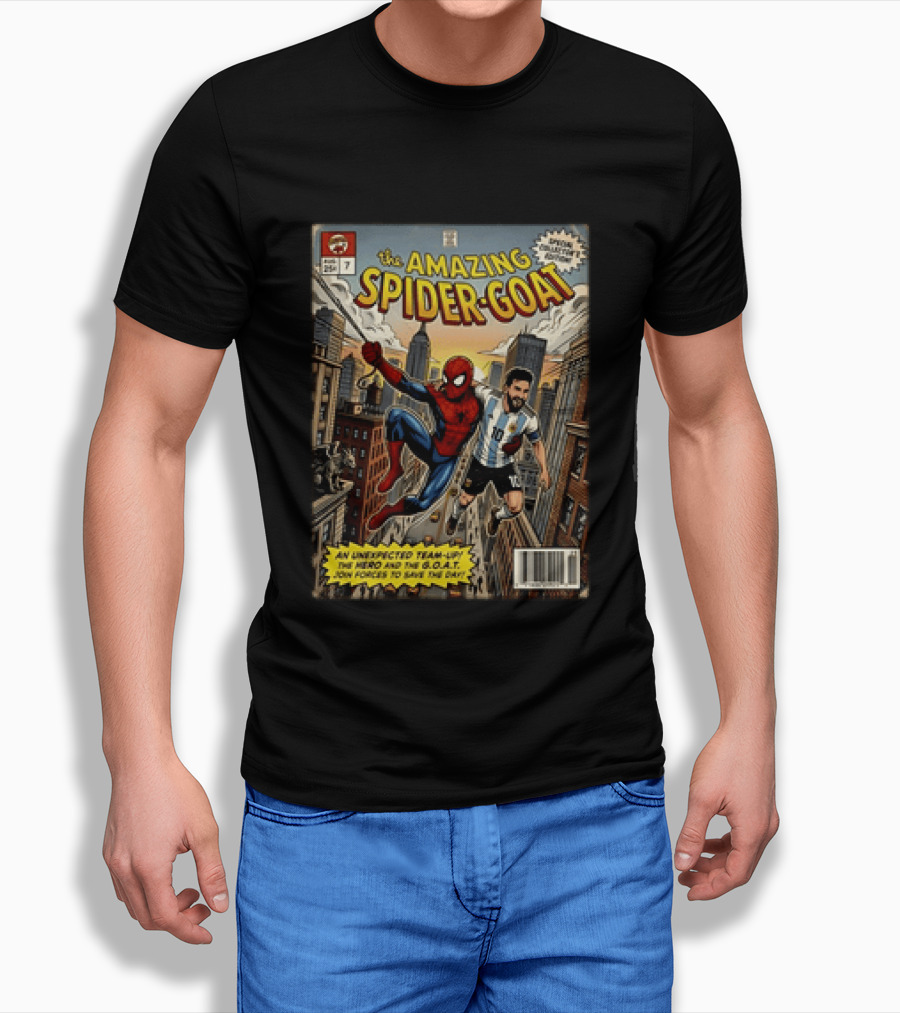 The Amazing Spider GOAT Lionel Messi Argentina National Team Spider Man Comic Edition T-Shirt