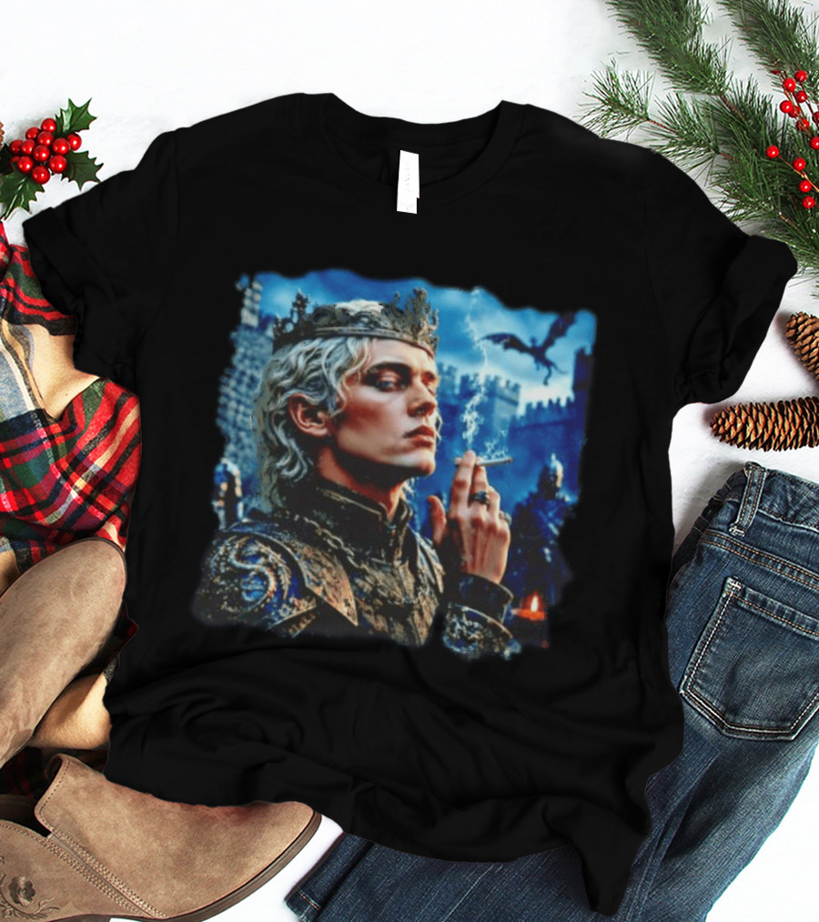 Aemond Targaryen House Of The Dragon Smoking Cigarette Castle Dragon King T-Shirt