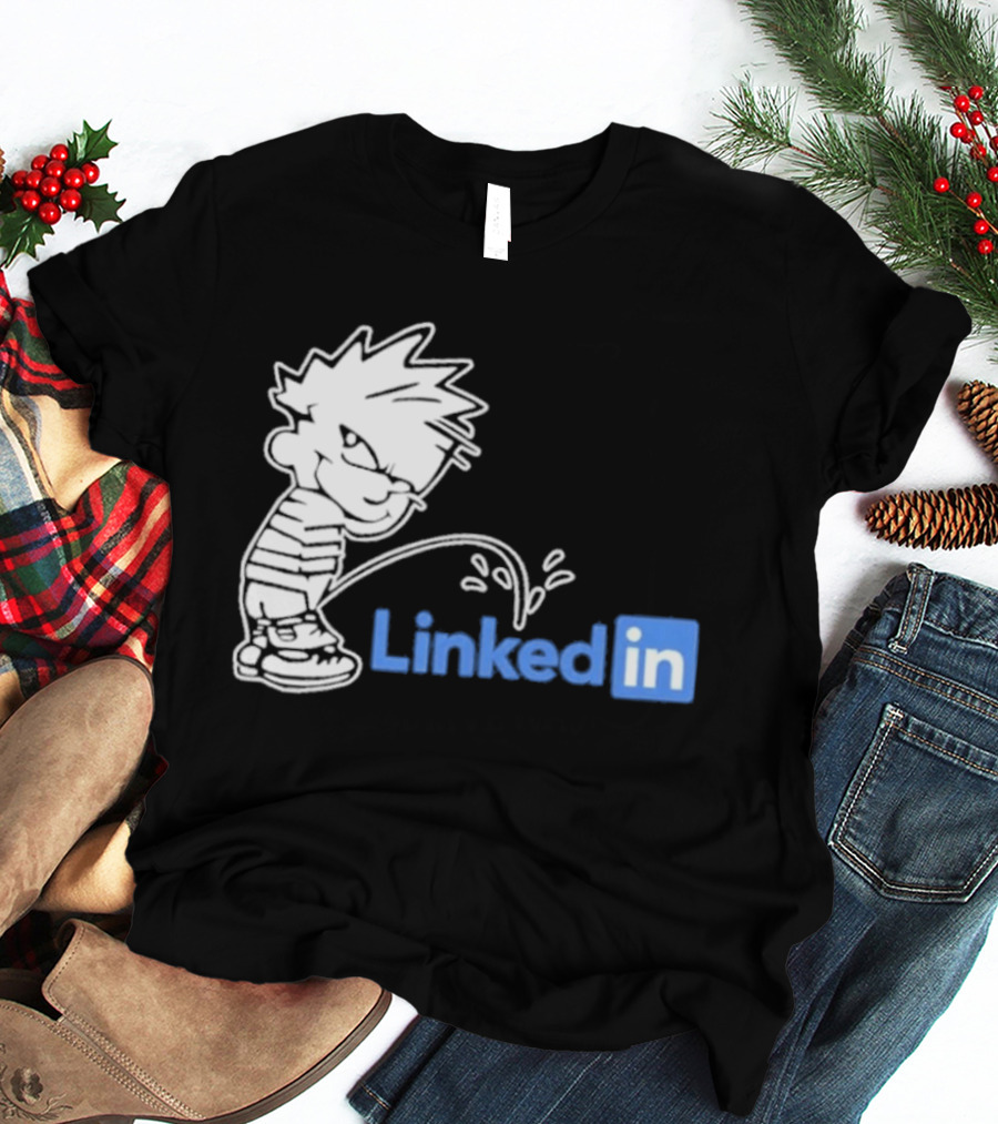 Calvin Pissing LinkedIn T-Shirt