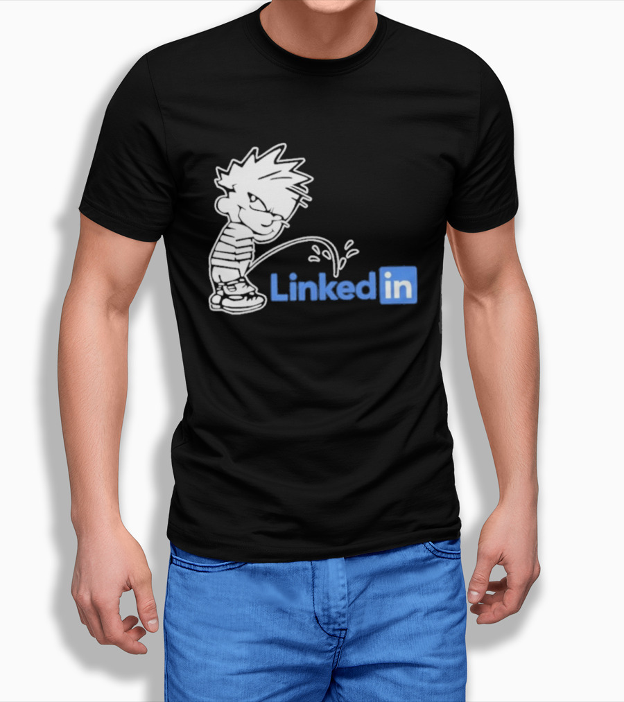 Calvin Pissing LinkedIn T-Shirt