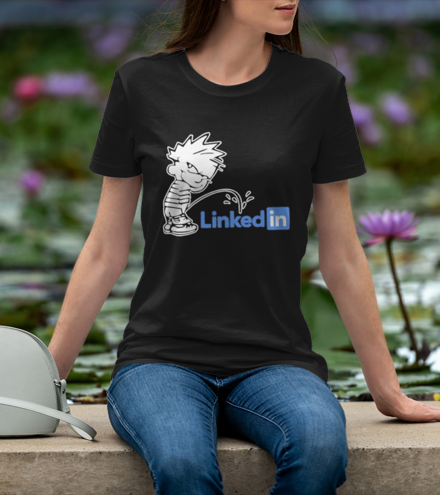 Calvin Pissing LinkedIn T-Shirt