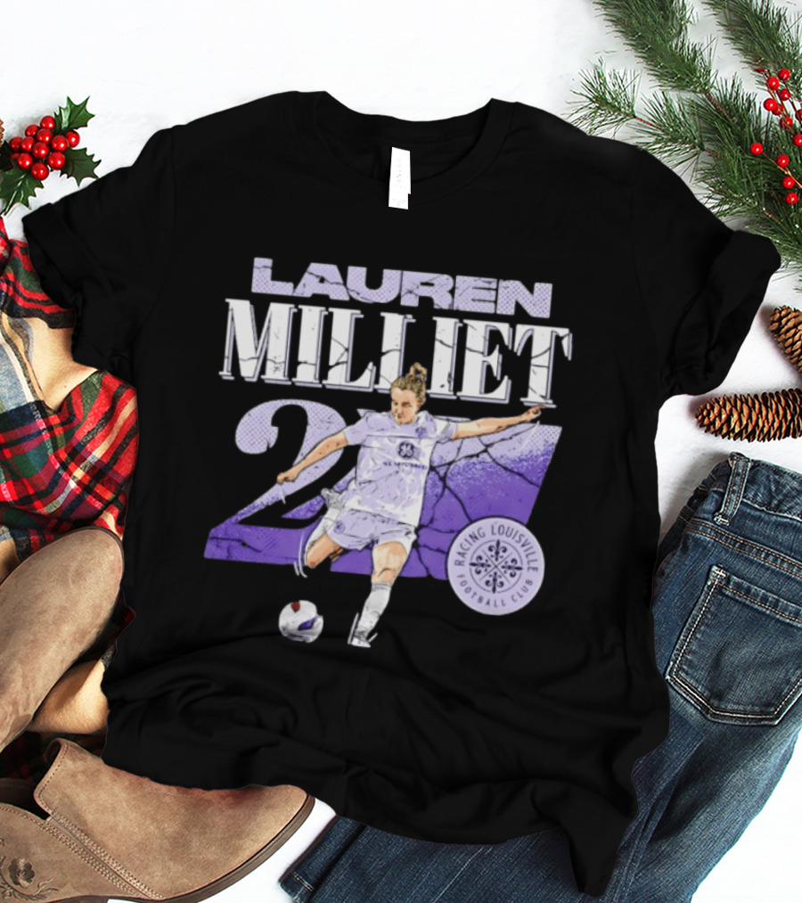 Lauren Milliet Racing Louisville FC 26 Soccer Player T-Shirt