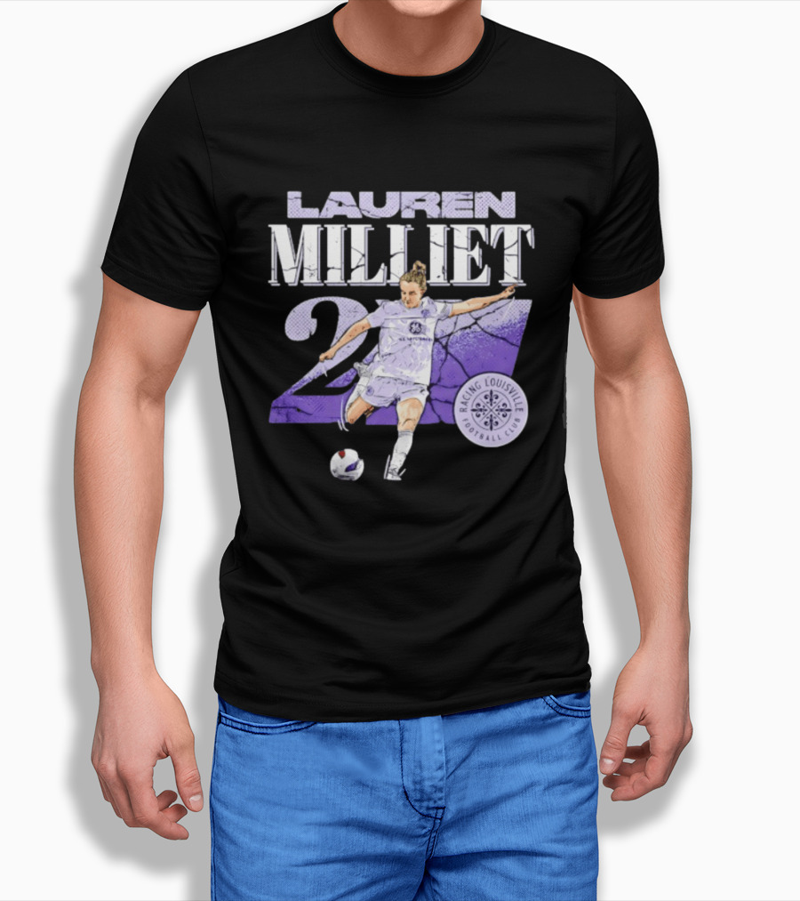 Lauren Milliet Racing Louisville FC 26 Soccer Player T-Shirt