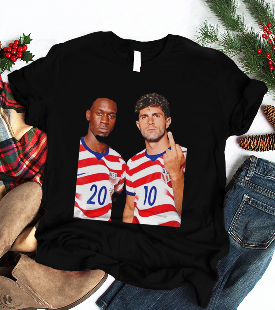 Christian Pulisic Folarin Balogun USMNT Soccer Iconic Gesture T-Shirt
