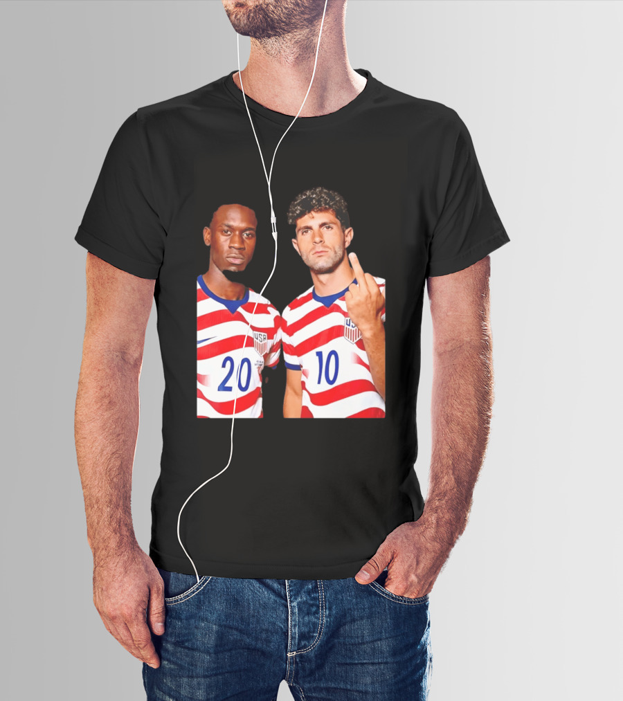 Christian Pulisic Folarin Balogun USMNT Soccer Iconic Gesture T-Shirt
