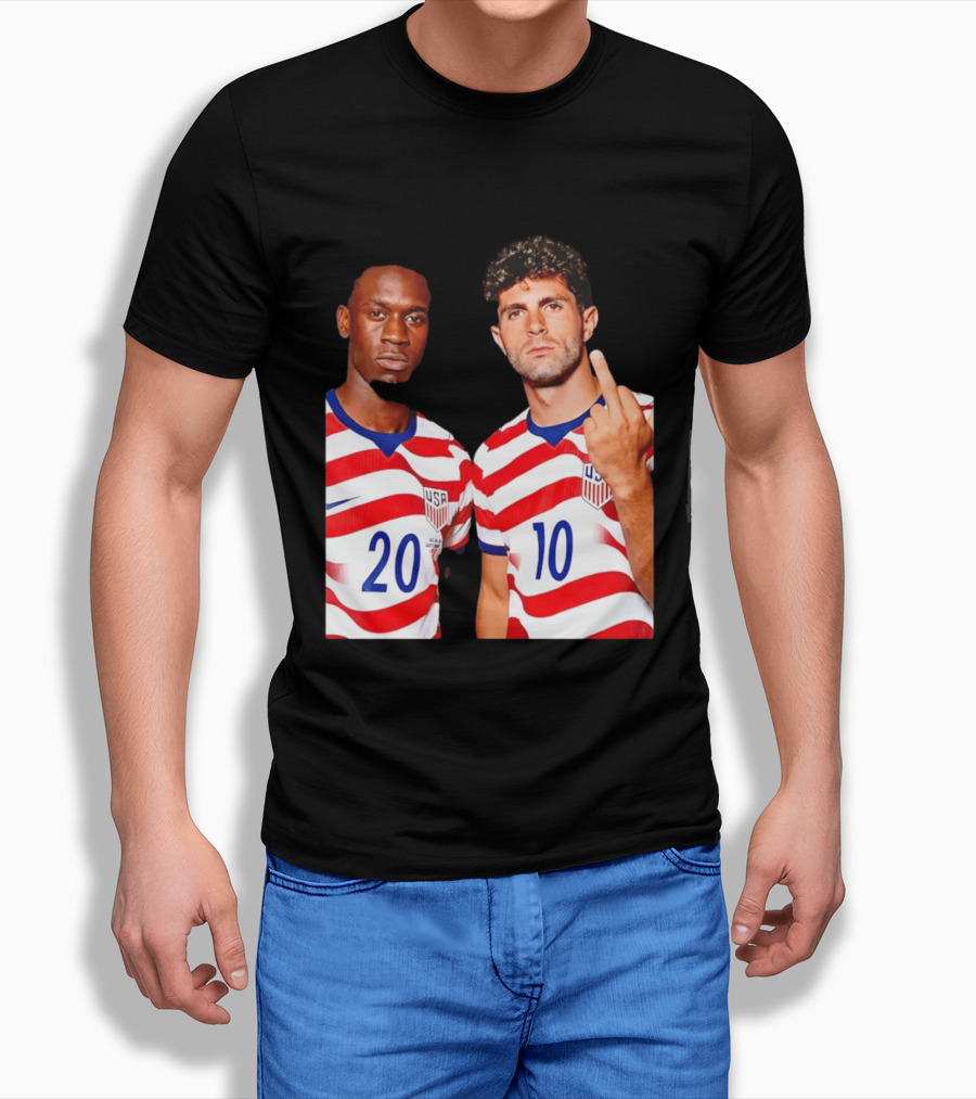 Christian Pulisic Folarin Balogun USMNT Soccer Iconic Gesture T-Shirt