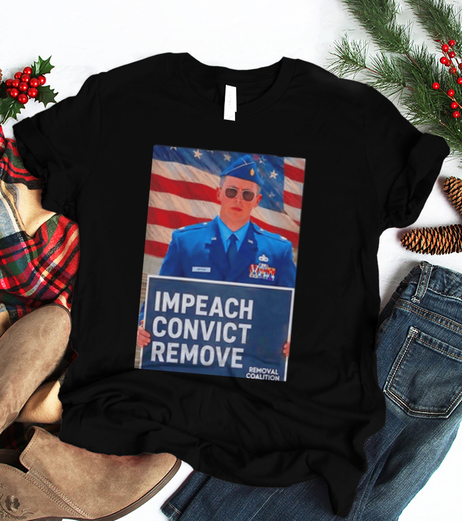 Impeach Convict Remove Major Jason Watson Sign With American Flag T-Shirt