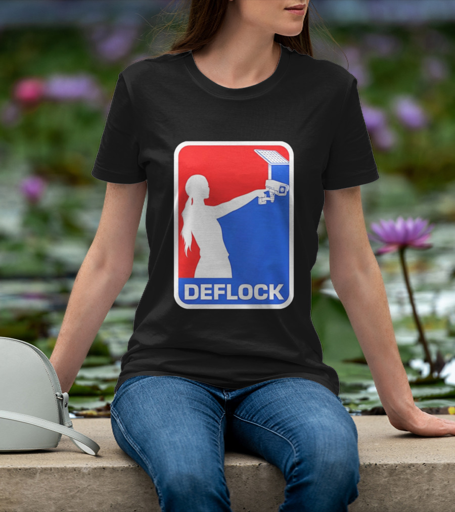 Deflock Woman Pointing At Security Camera T-Shirt
