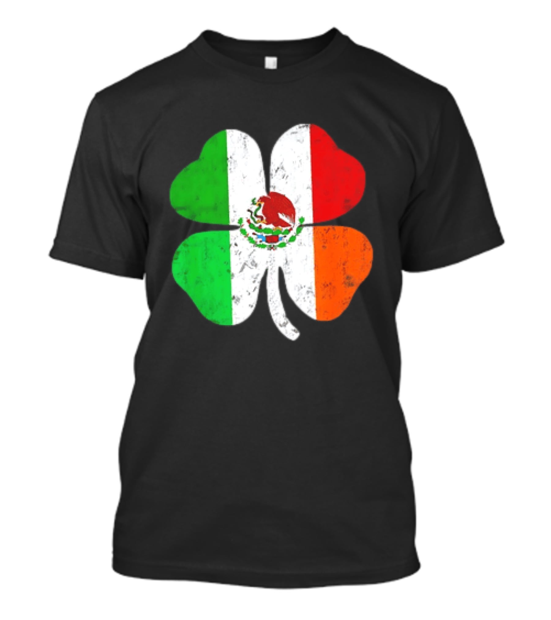 Mexican Irish Shamrock Flag St Patrick's Mexico Ireland Unity T-Shirt