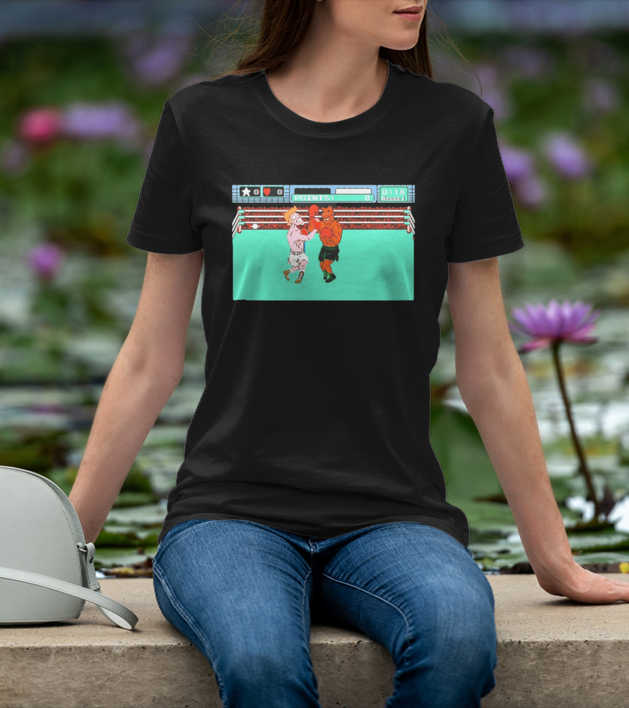 Punch Out NES Classic Mike Tyson Boxing Scene Retro 8 Bit Video Game T-Shirt