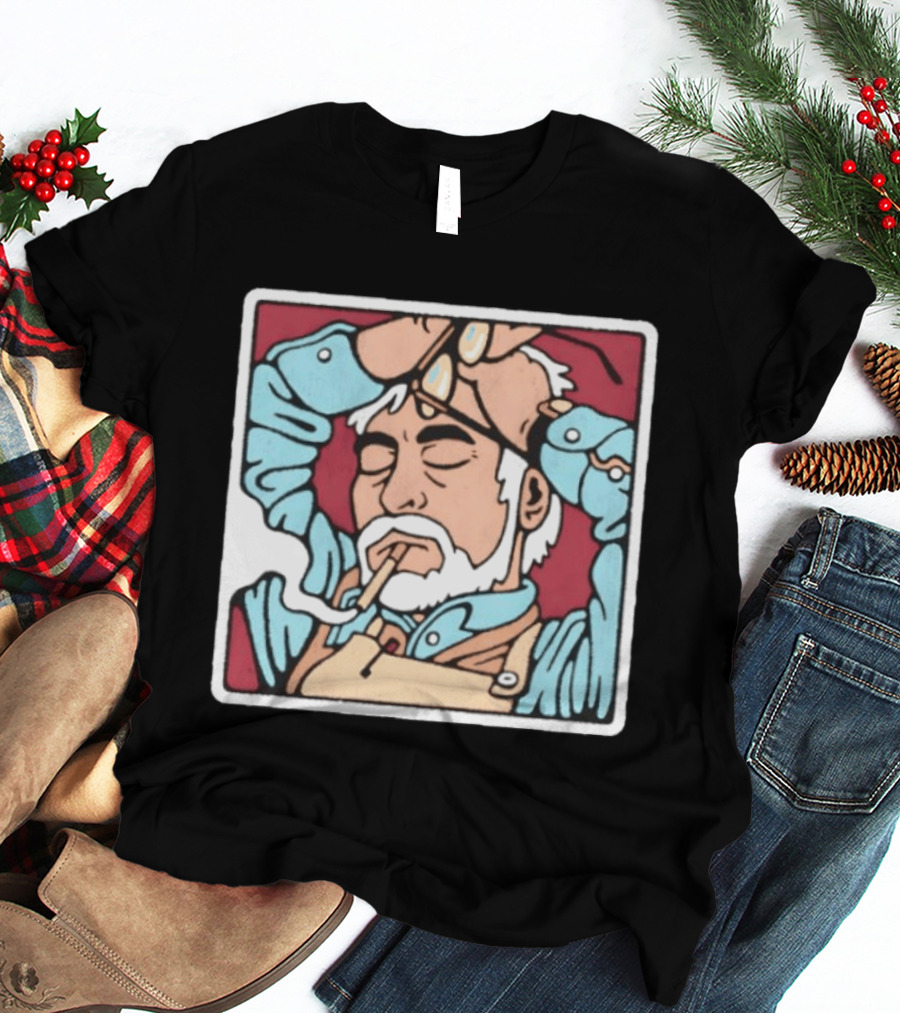 Hayao Miyazaki Smoking Studio Ghibli Filmmaker Animation Mens Casual T-Shirt