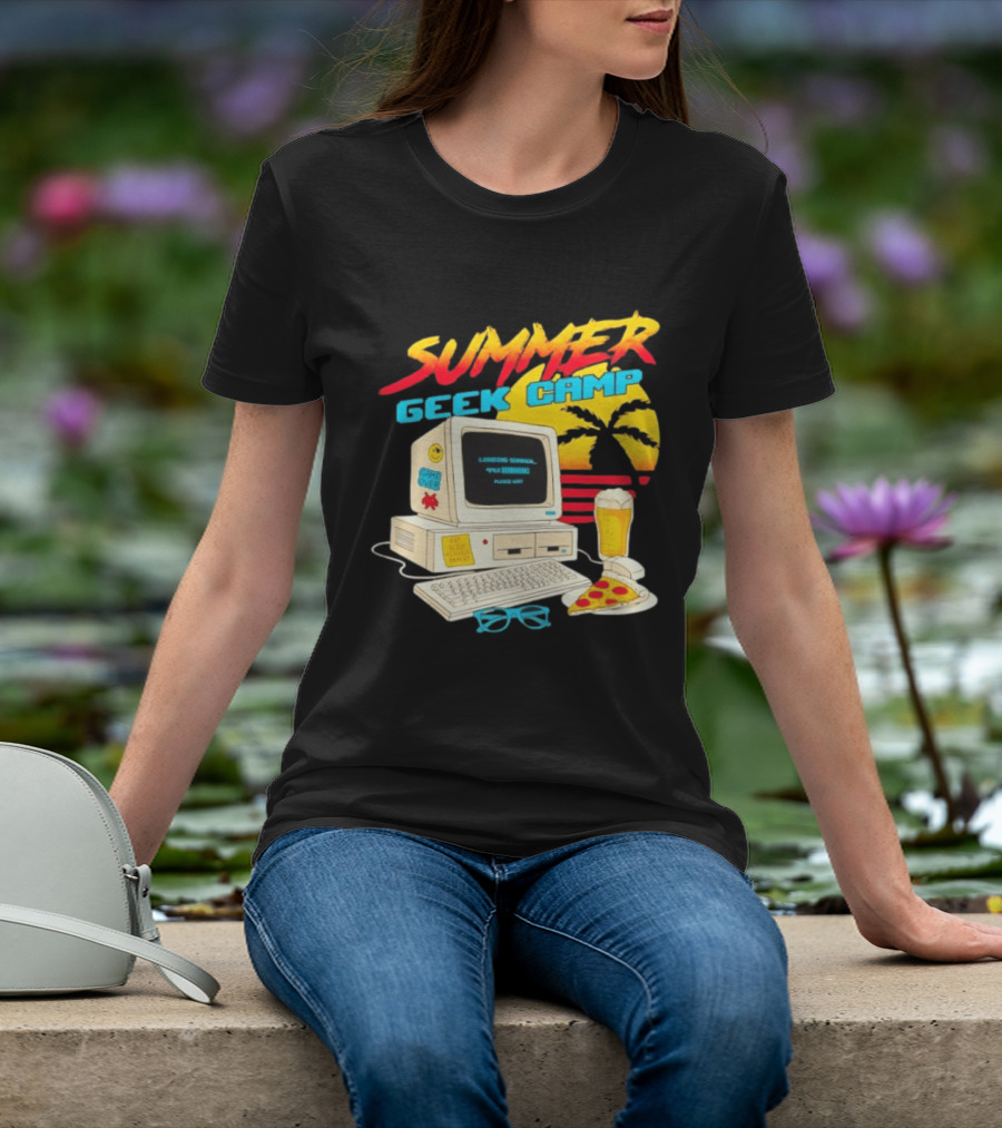 Summer Geek Camp Eat Sleep Code Repeat Loading Computer Pizza Beer T-Shirt