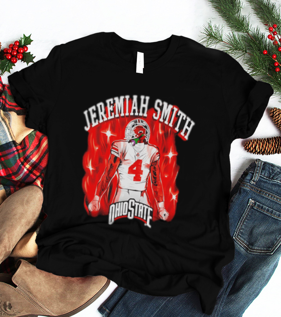 Jeremiah Smith Ohio State Buckeyes Number 4 Football Player T-Shirt