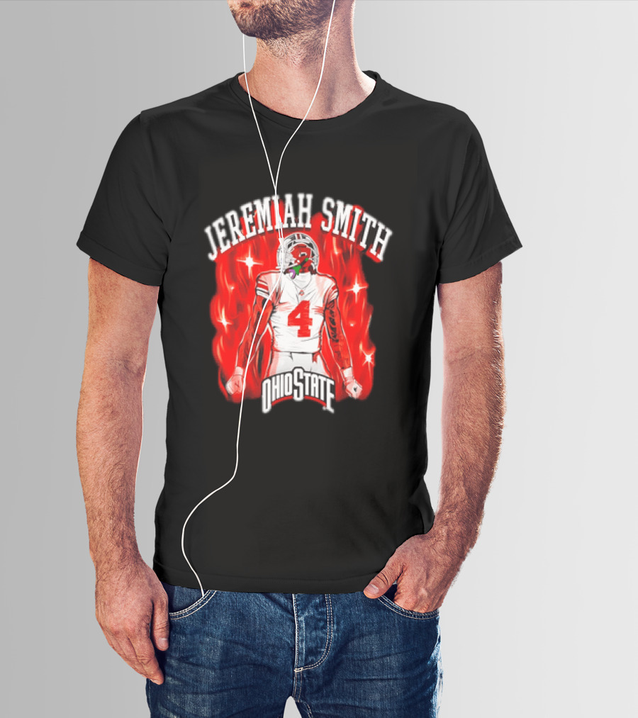 Jeremiah Smith Ohio State Buckeyes Number 4 Football Player T-Shirt