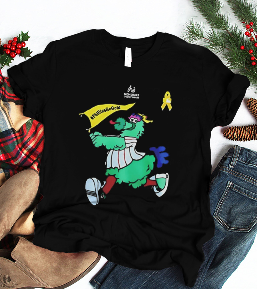 Philadelphia Phillies Go Gold Nemours Children's Health Phanatic Ribbon T-Shirt