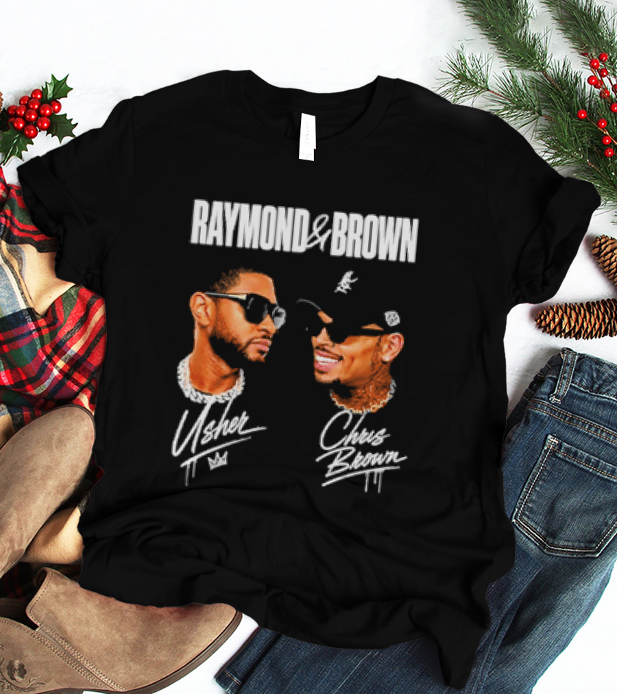 Raymond And Brown Usher Chris Brown Signatures T-Shirt