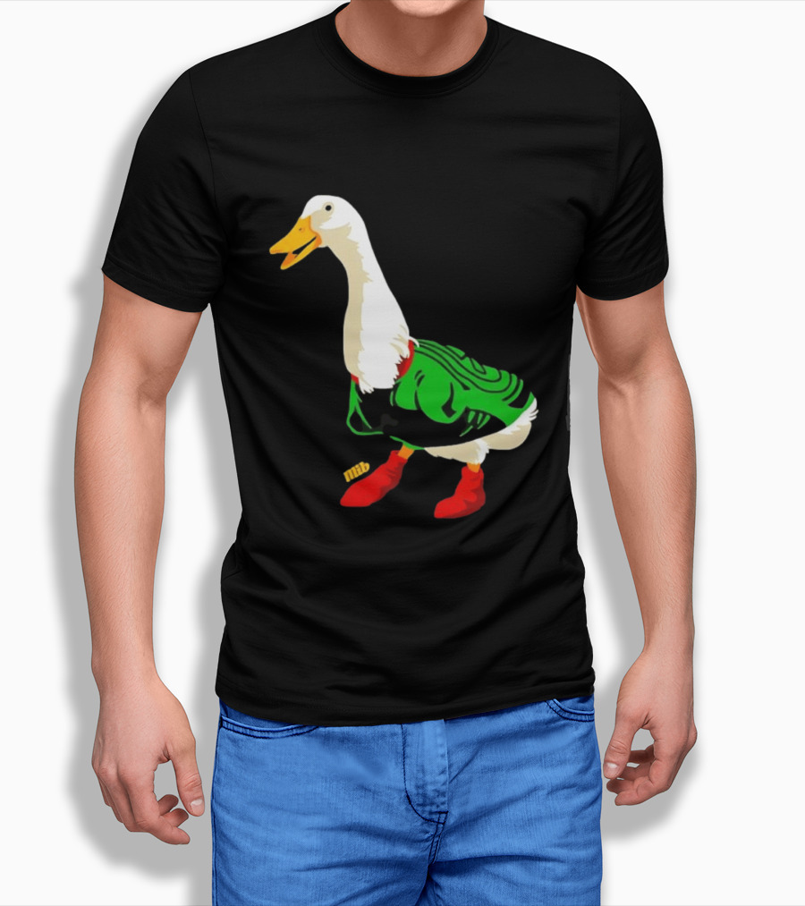 Y Si Si Duck Funny Quirky Cartoon Character In Bright Outfit T-Shirt