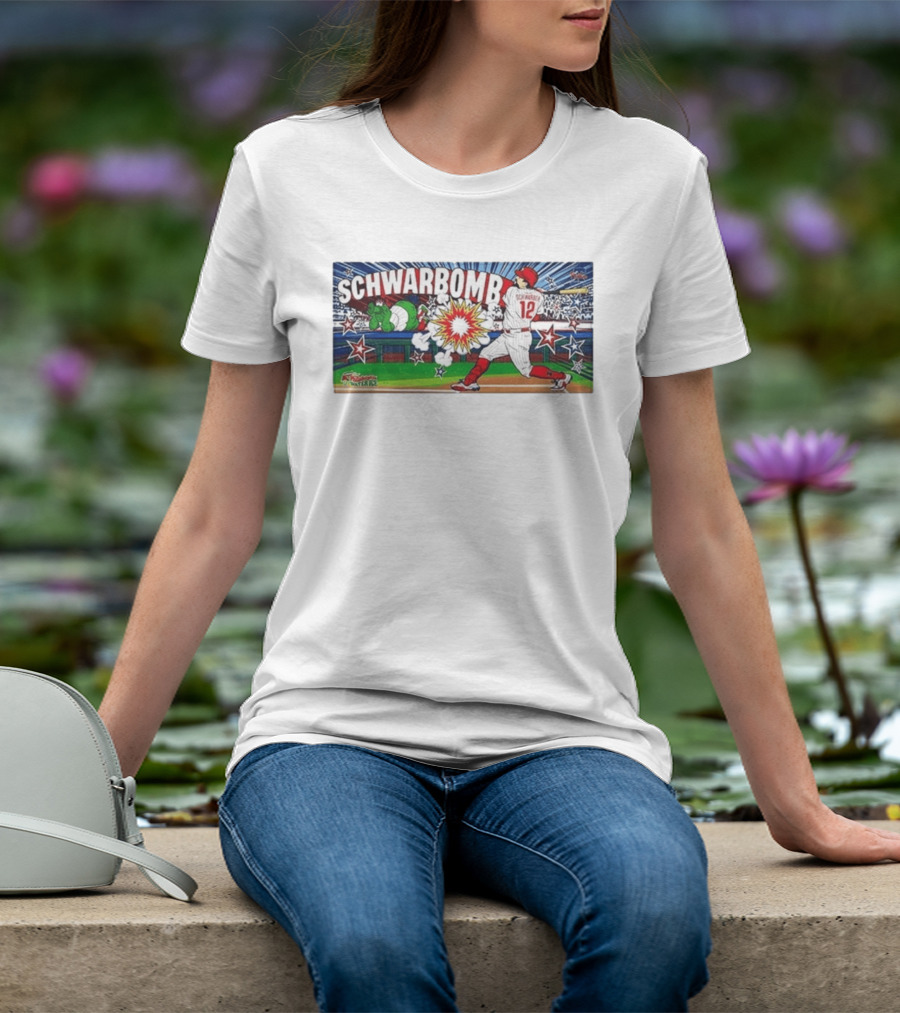 Schwarbomb Kyle Schwarber 12 Phillies MLB Phillie Phanatic Explosion Comic T-Shirt