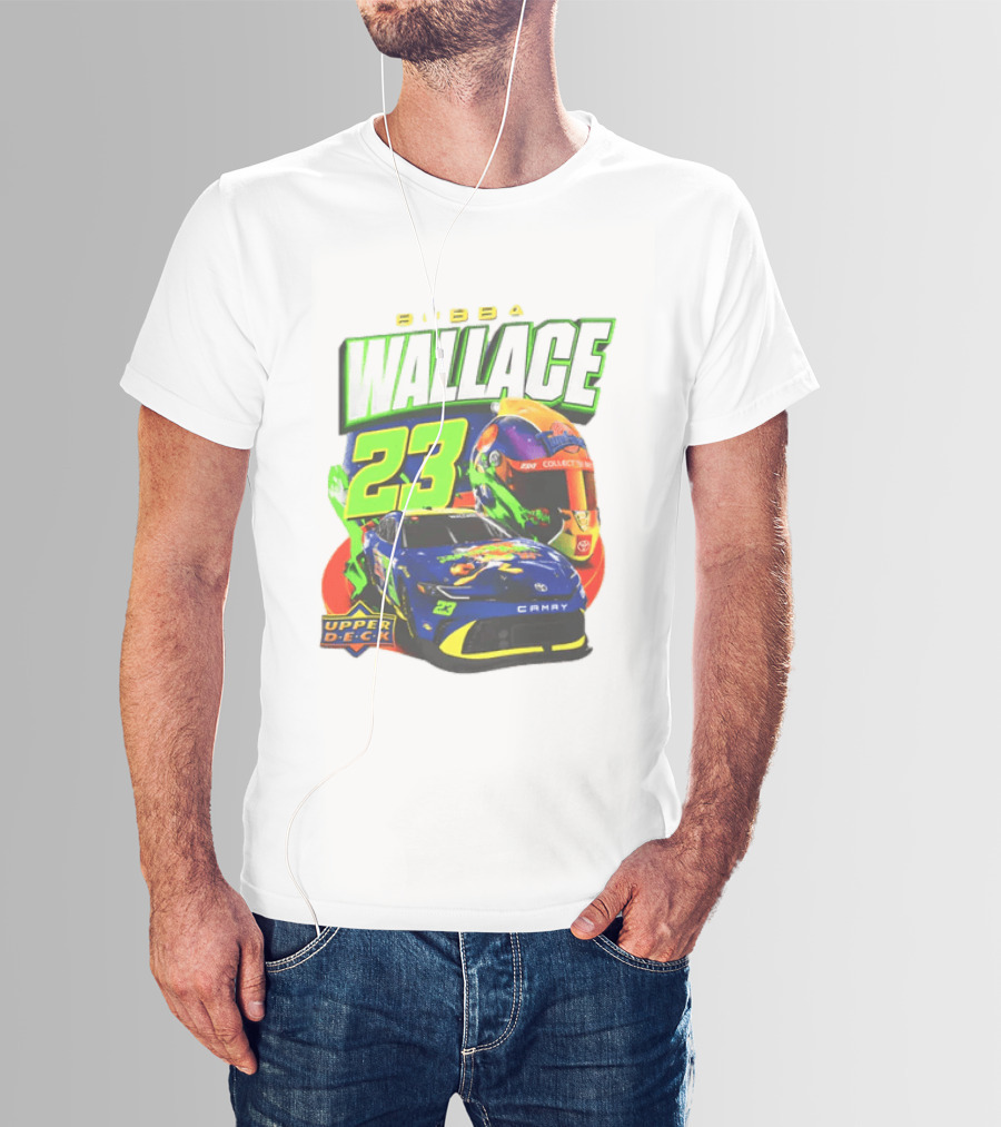 Bubba Wallace 23XI Racing Upper Deck Collectibles NASCAR Camry Helmet T-Shirt